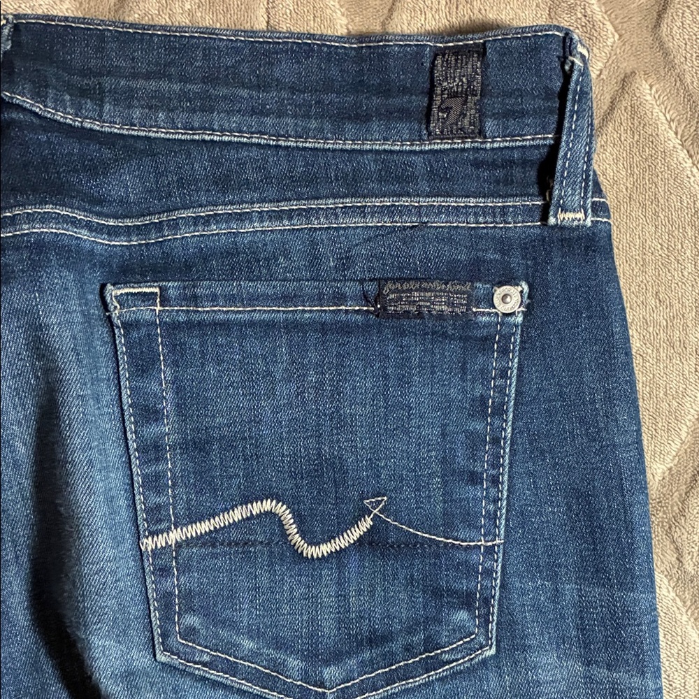 7 For All Mankind Indigo Low Rise Bootcut Jeans Women’s 29/32 - Picture 4 of 10